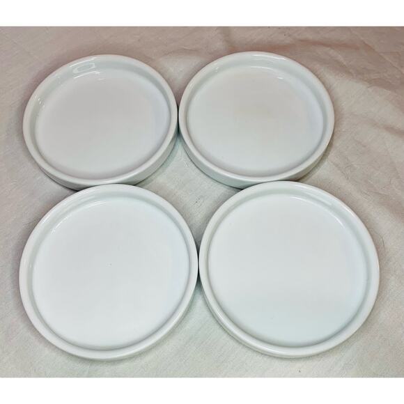 Drink Coaster Set Porcelain Zassenhaus Mill Trivets 4 White Beverage Coffee Lip - Picture 2 of 5